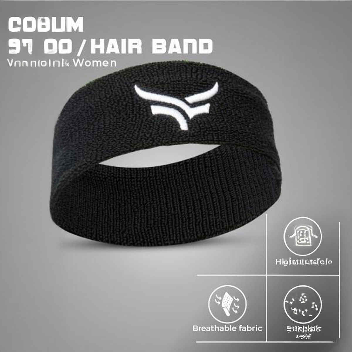 Xtrim Unisex Head Band, Breathable Fabric, Highly Elastic | Black & White