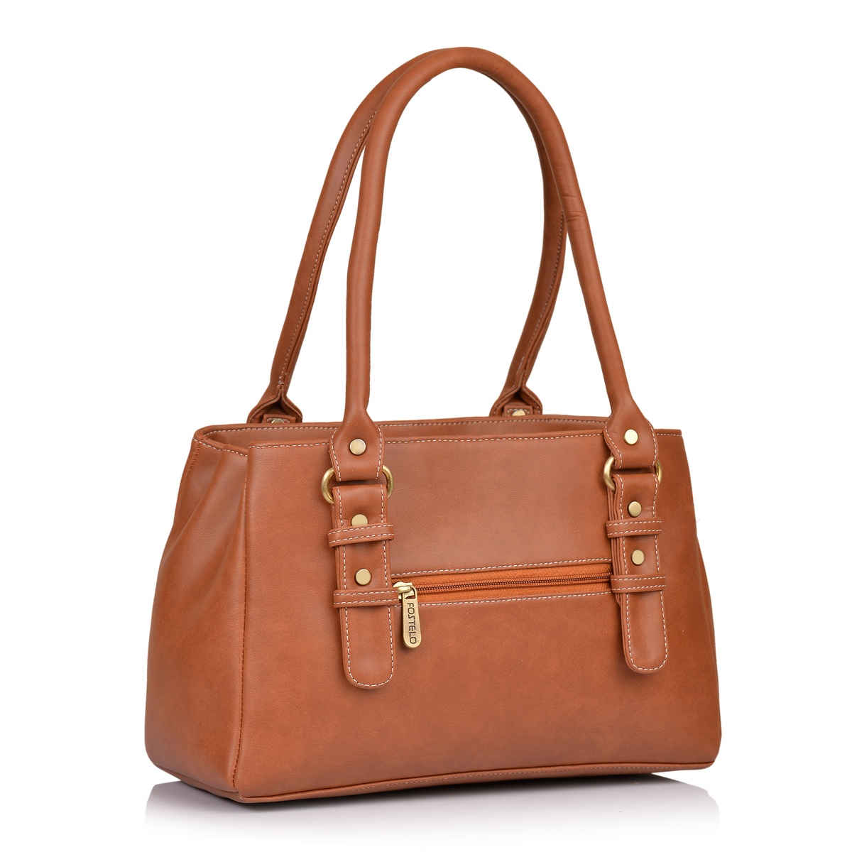 Fostelo Women's Vegan Leather Westside Handbags Shoulder Hobo Bag Ladies Purse | Tan | Large