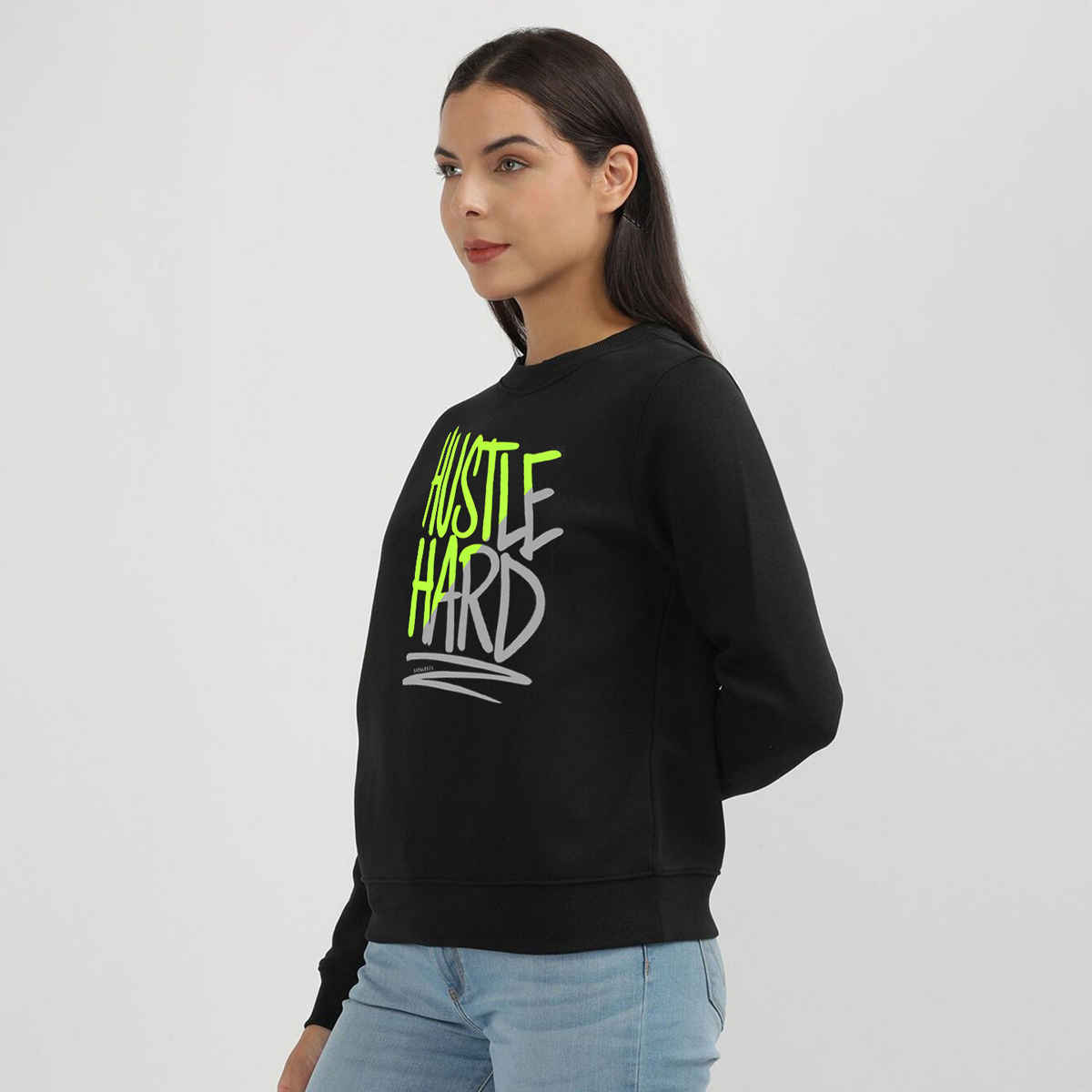 Smartees Women's Sweatshirt | SS RN HustleHard | Black - L