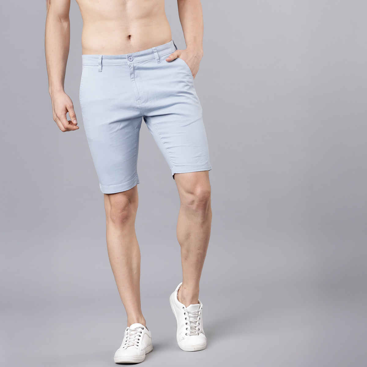 HIGHLANDER Men's Slim Fit Chino Shorts | Blue - 30