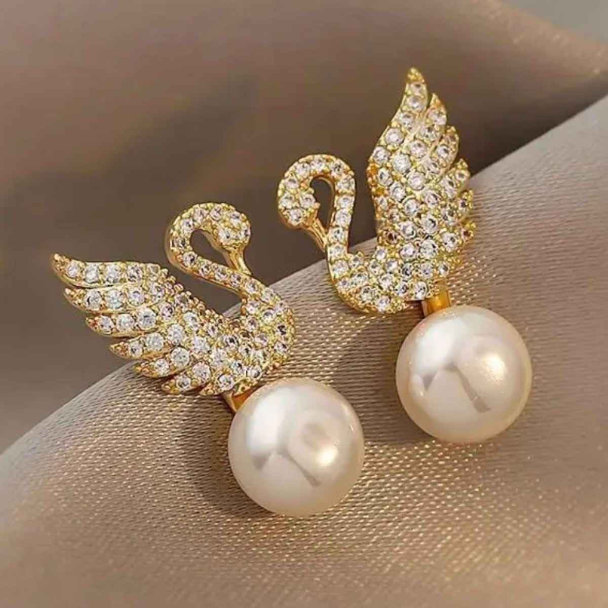 Estailo Fashion Take A Swan Dive Earring for Women | Stylish Lightweight Statement Jewellery