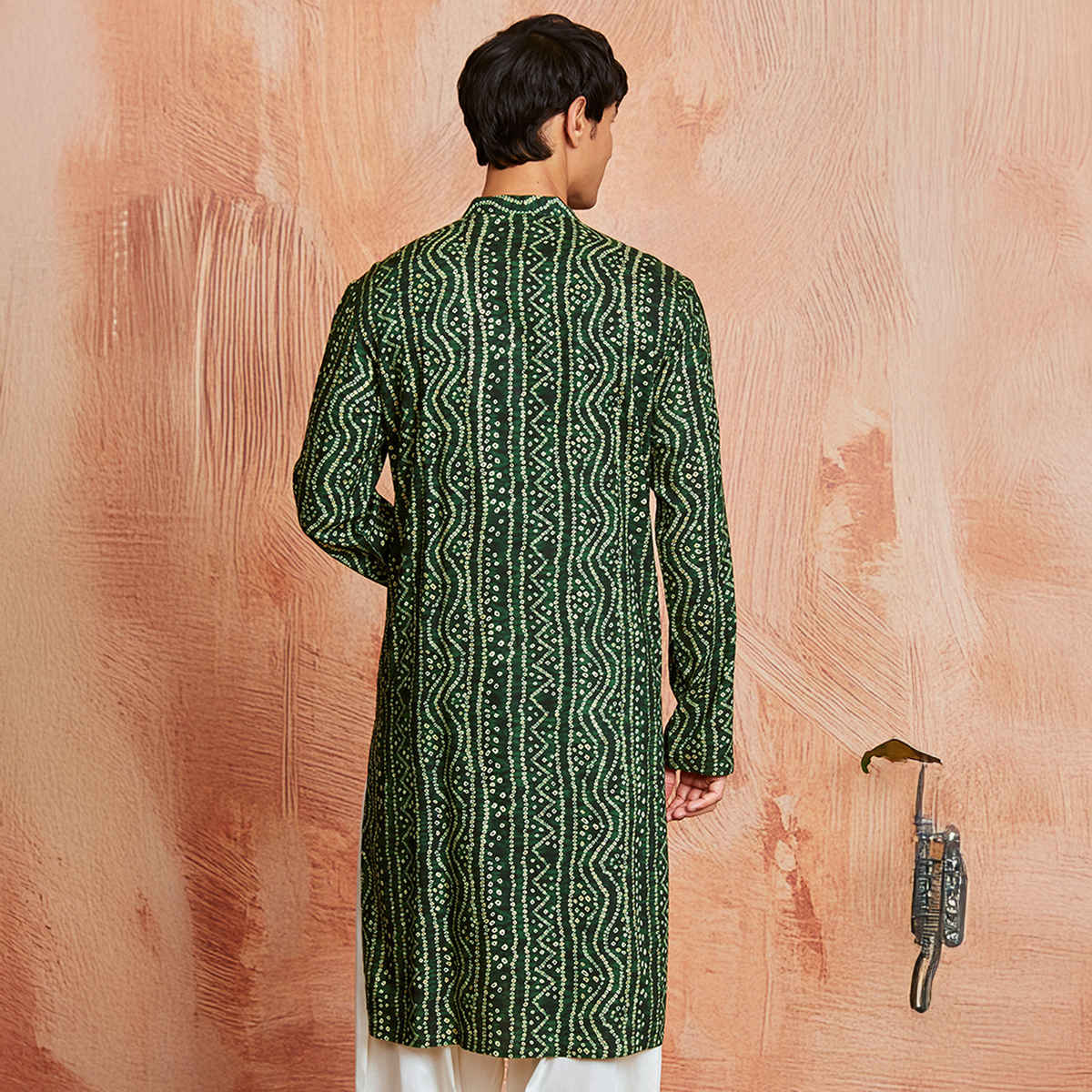 Vastramay Men's Rayon Kurta | Green - S