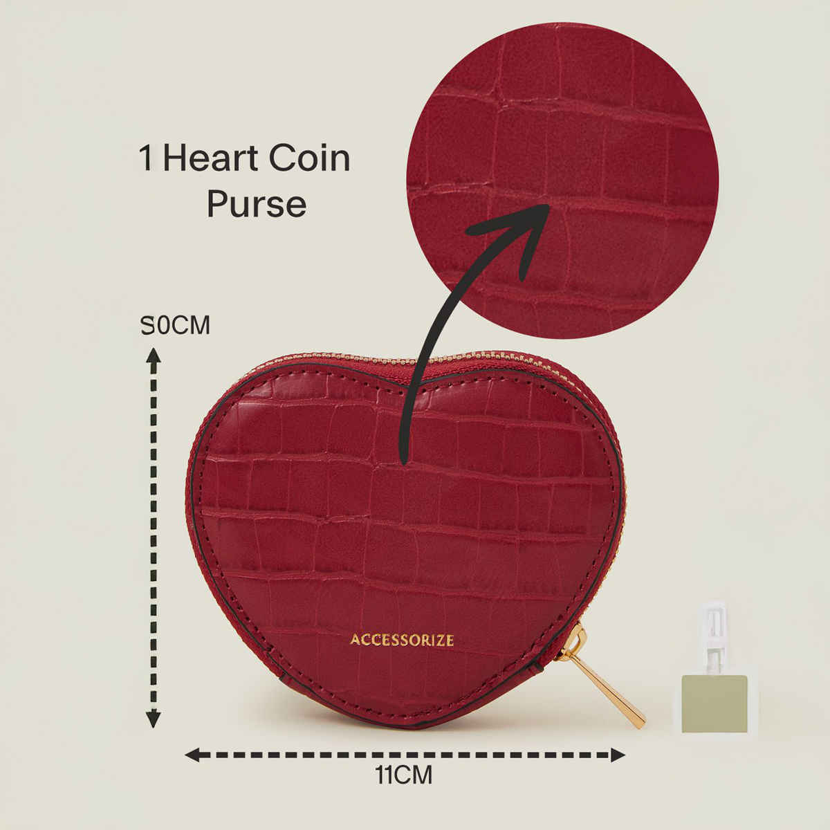 Accessorize London Women's Heart Coin Purse | Red