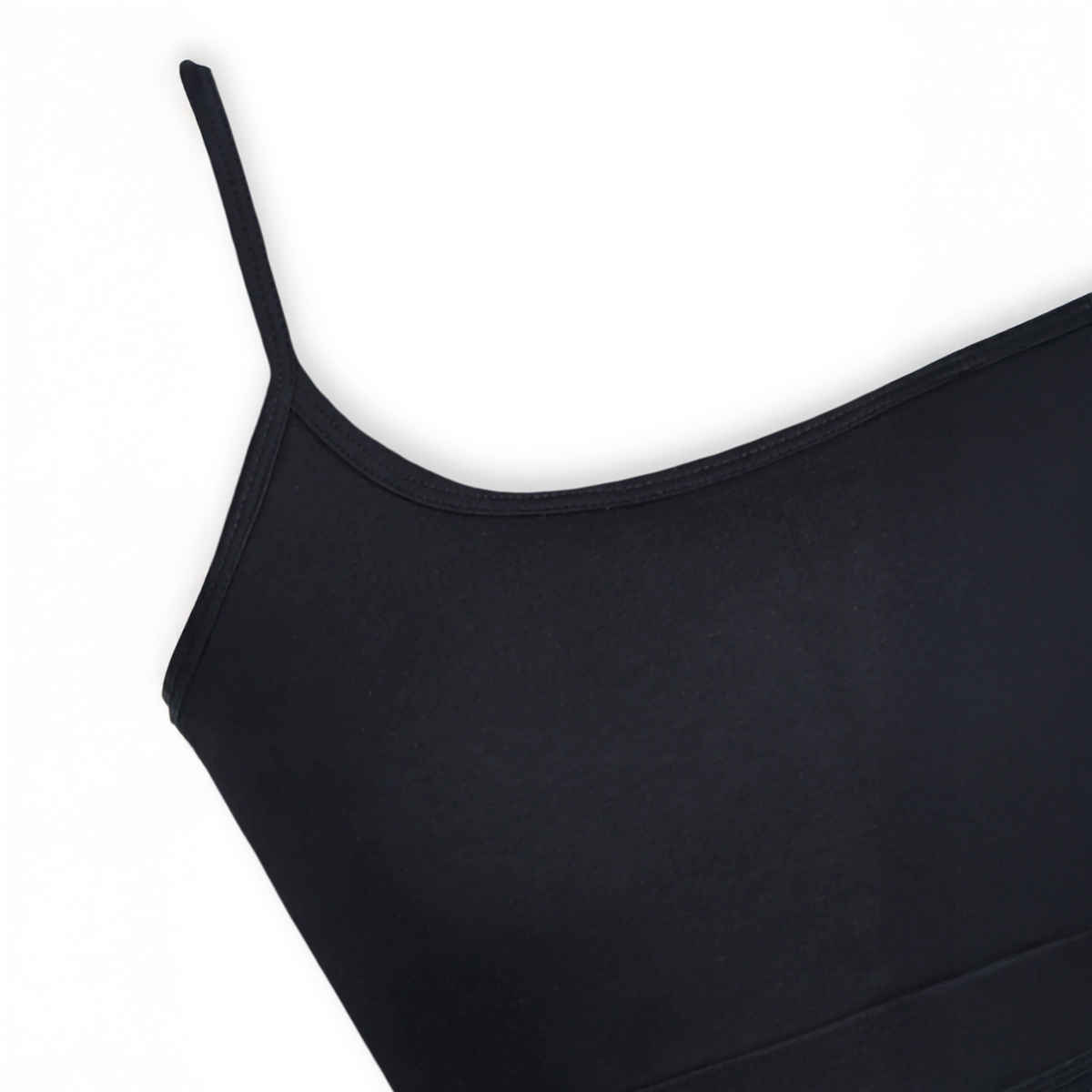 D'chica Black High Coverage Cotton Black Camisole Bra With Adjustable Strap For Women's - L