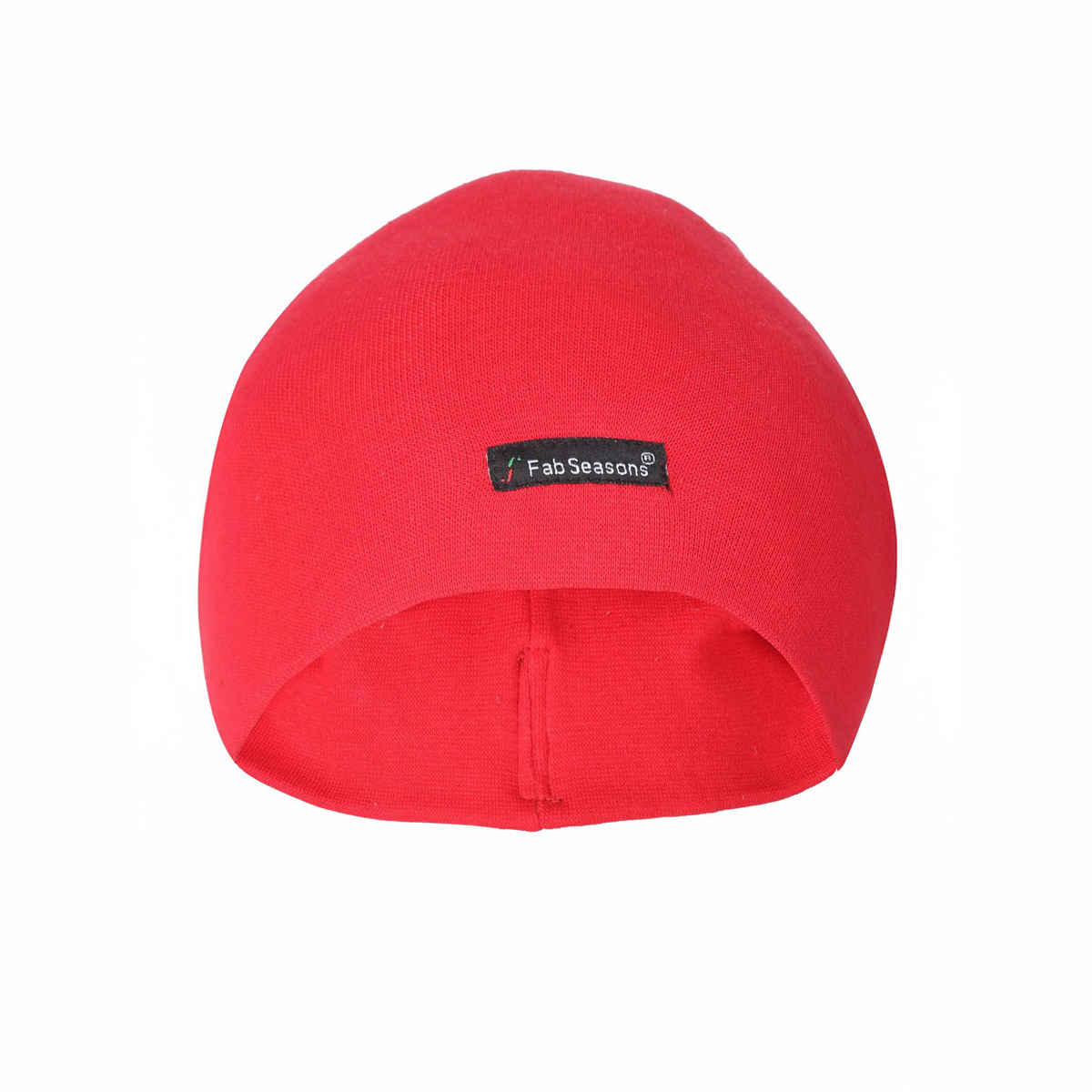 Fabseasons Unisex Solid Cotton Skull Cap | Red - Free Size