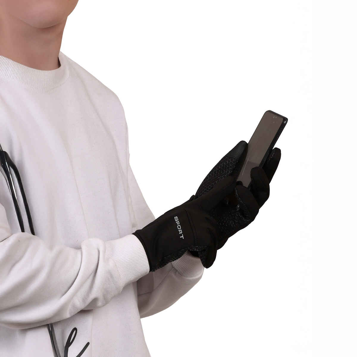 Calvadoss Men's Solid Gloves | Mgl-403 | Black
