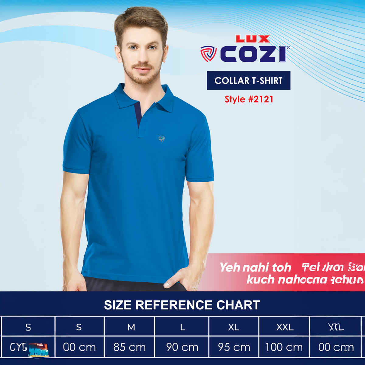 Lux Cozi Men's Cotton Polo T-Shirt, Red, S