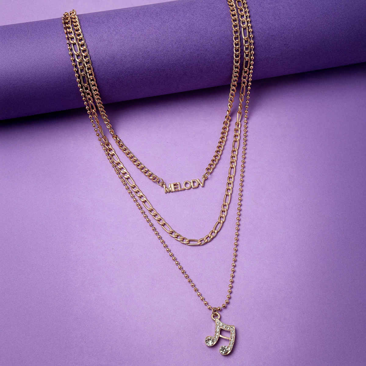 Scintillare By Sukkhi Charming Gold Plated Multilayered Pendant Necklace For Women