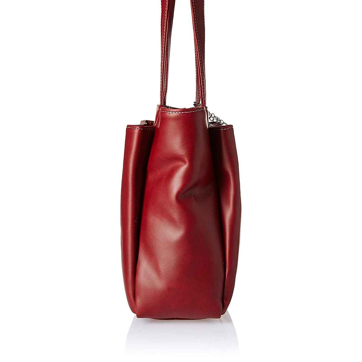 Fostelo Women's Vegan Leather Florence Handbags Shoulder Hobo Bag Ladies Purse | Maroon | Large