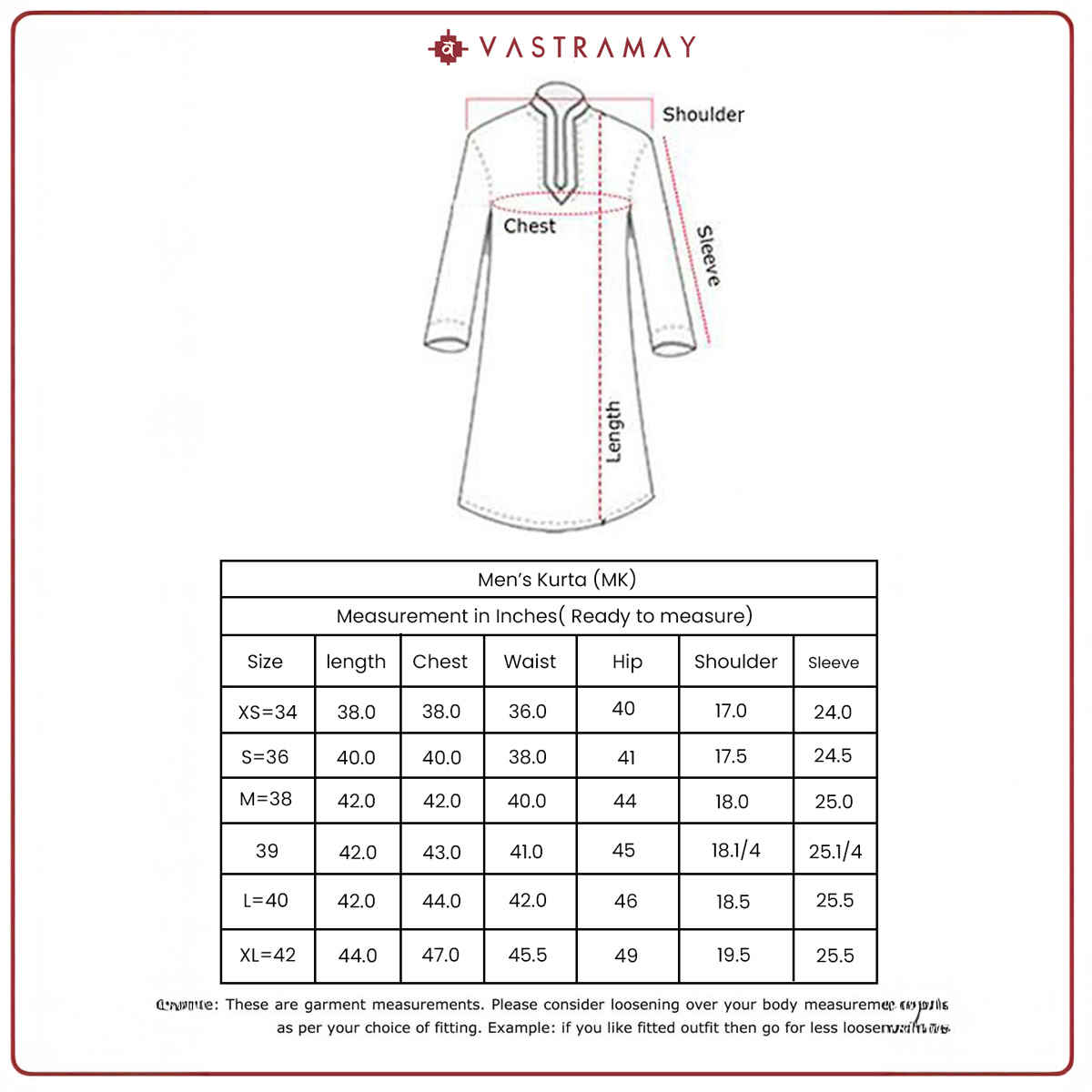 Vastramay Men's Falsa Rayon Kurta | Pink - M