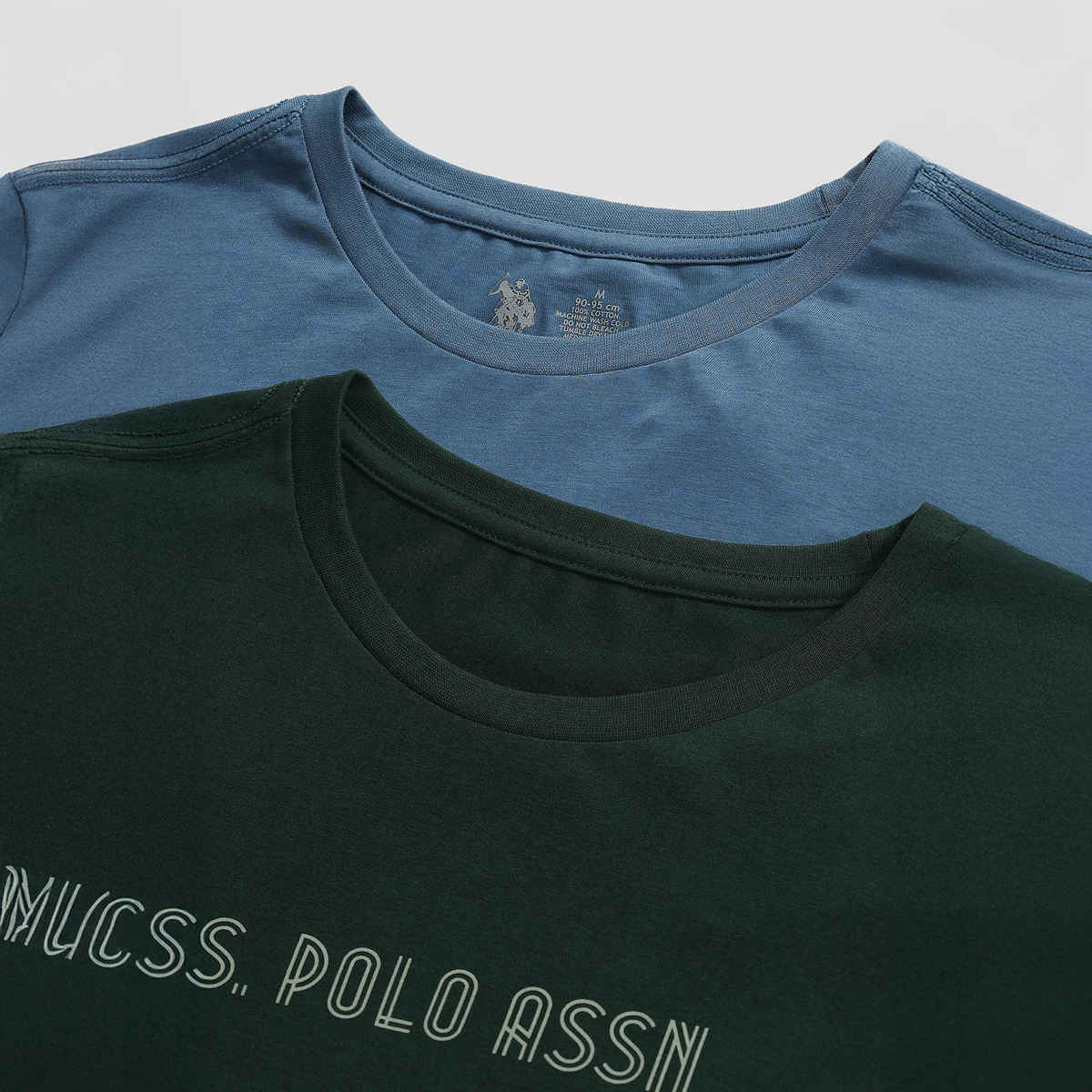 U.S. Polo Assn. Men's T-shirts | Sky Blue & Dark Green - XL