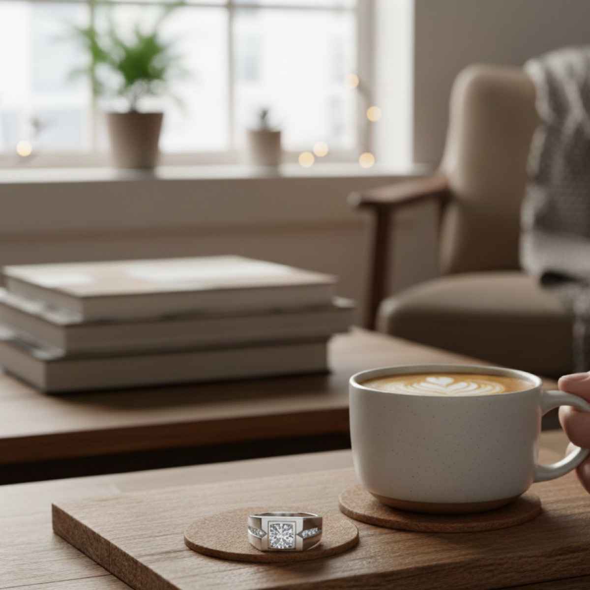 The Opal Factory |Valentines Mens Solitaire Sterling Silver Flexible Size Ring