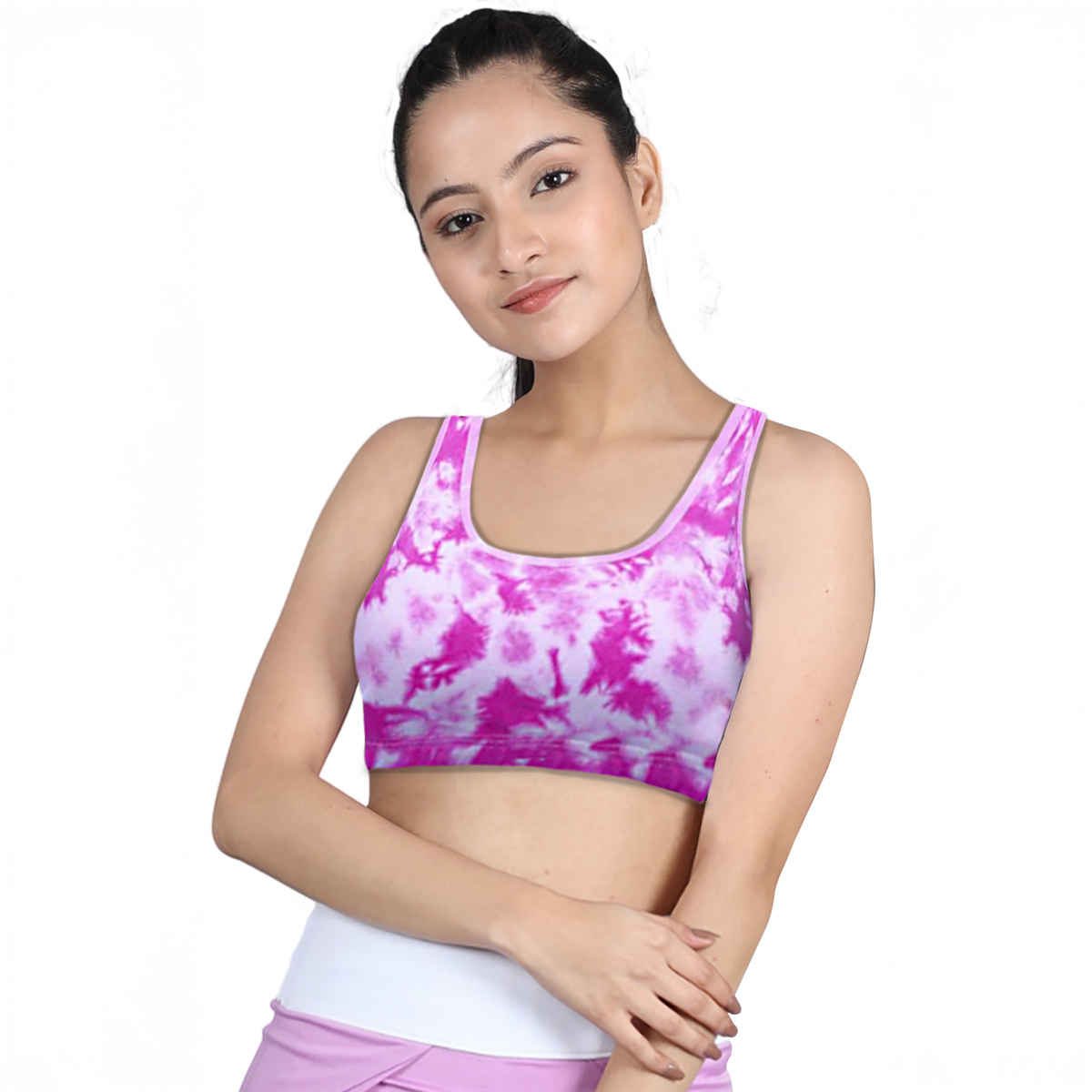 D'chica Girls Tie and Dye Print Non Padded Non Wired Teenager Bra | Pink - XXS