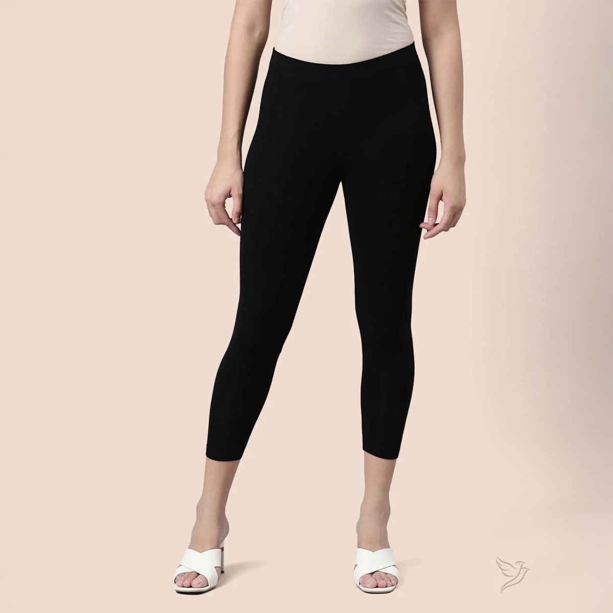 Twin Birds Women's High Ankle Legging | Black Plus - M