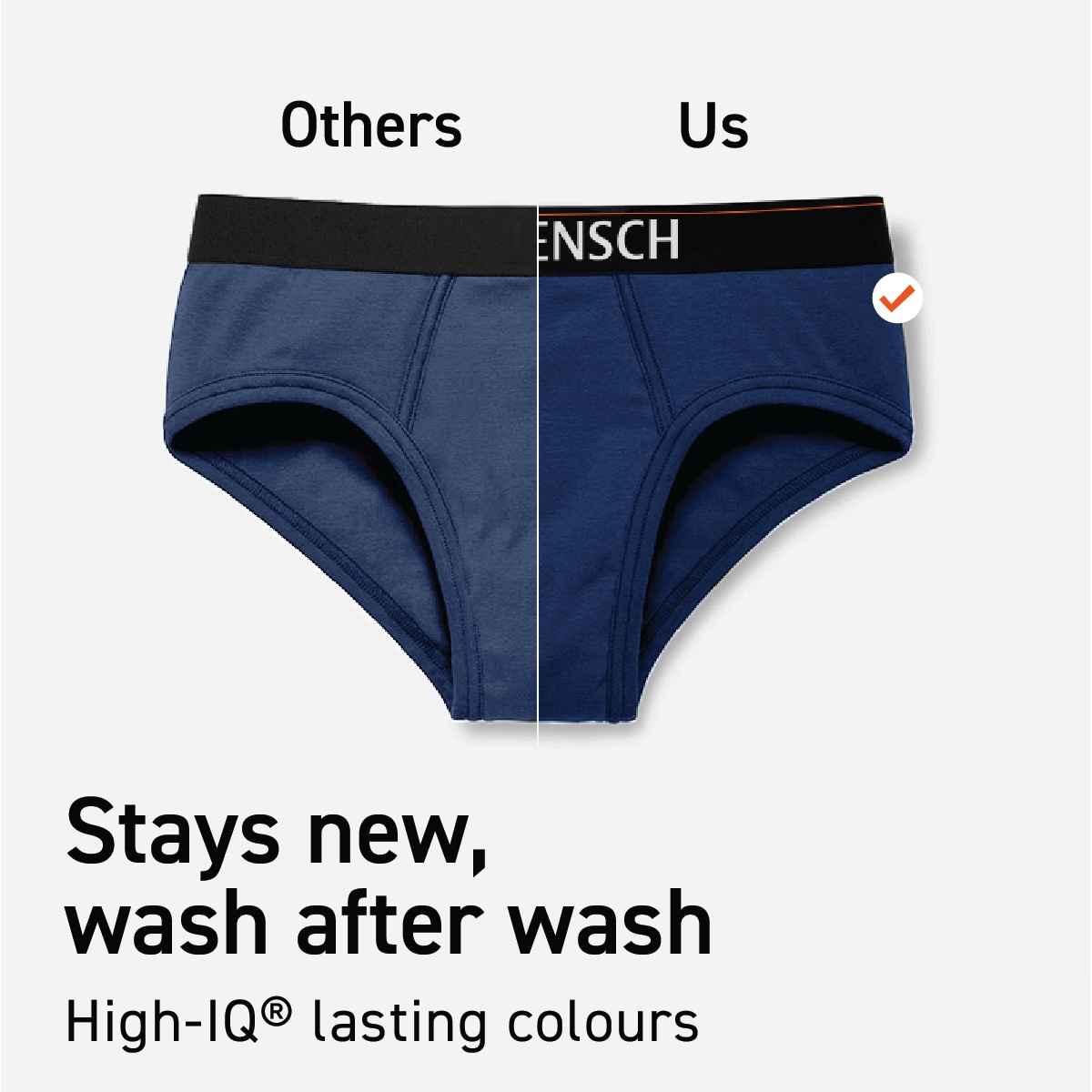 DaMENSCH Men's Basic Solid Brief | Black Knight and New Navy - M