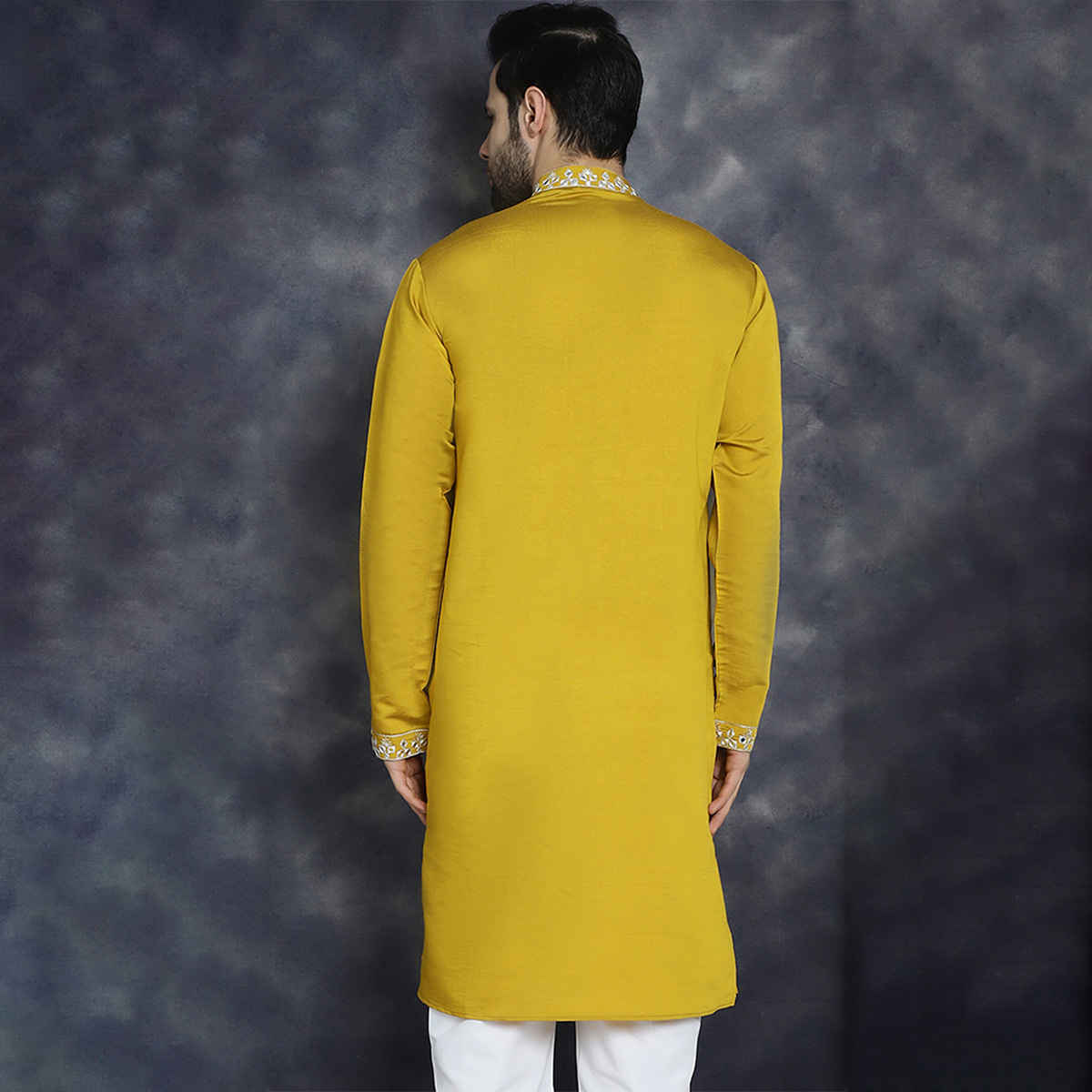 Jompers Men's Kurta | KO 5045 | Mustard - L