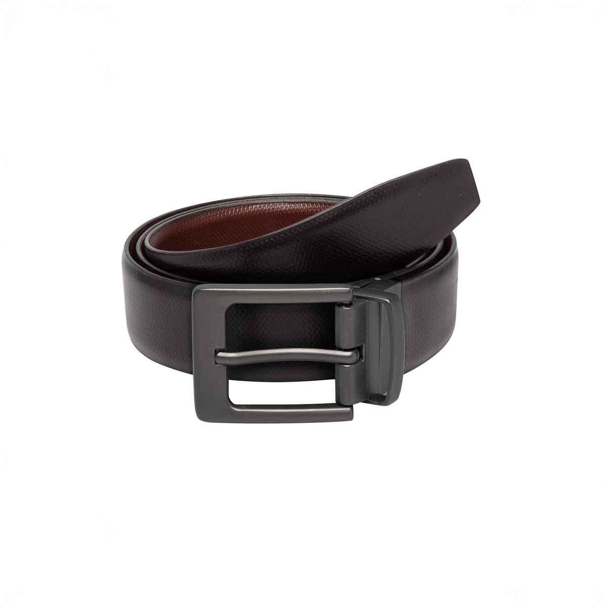 Teakwood Men's Solid Leather Reversible Belt | Black and Brown - 34 Inches