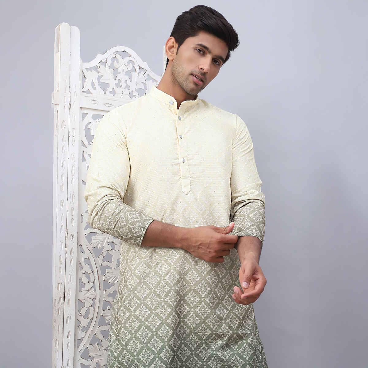Jompers Men Kurta Only Ko 5074Yellow M