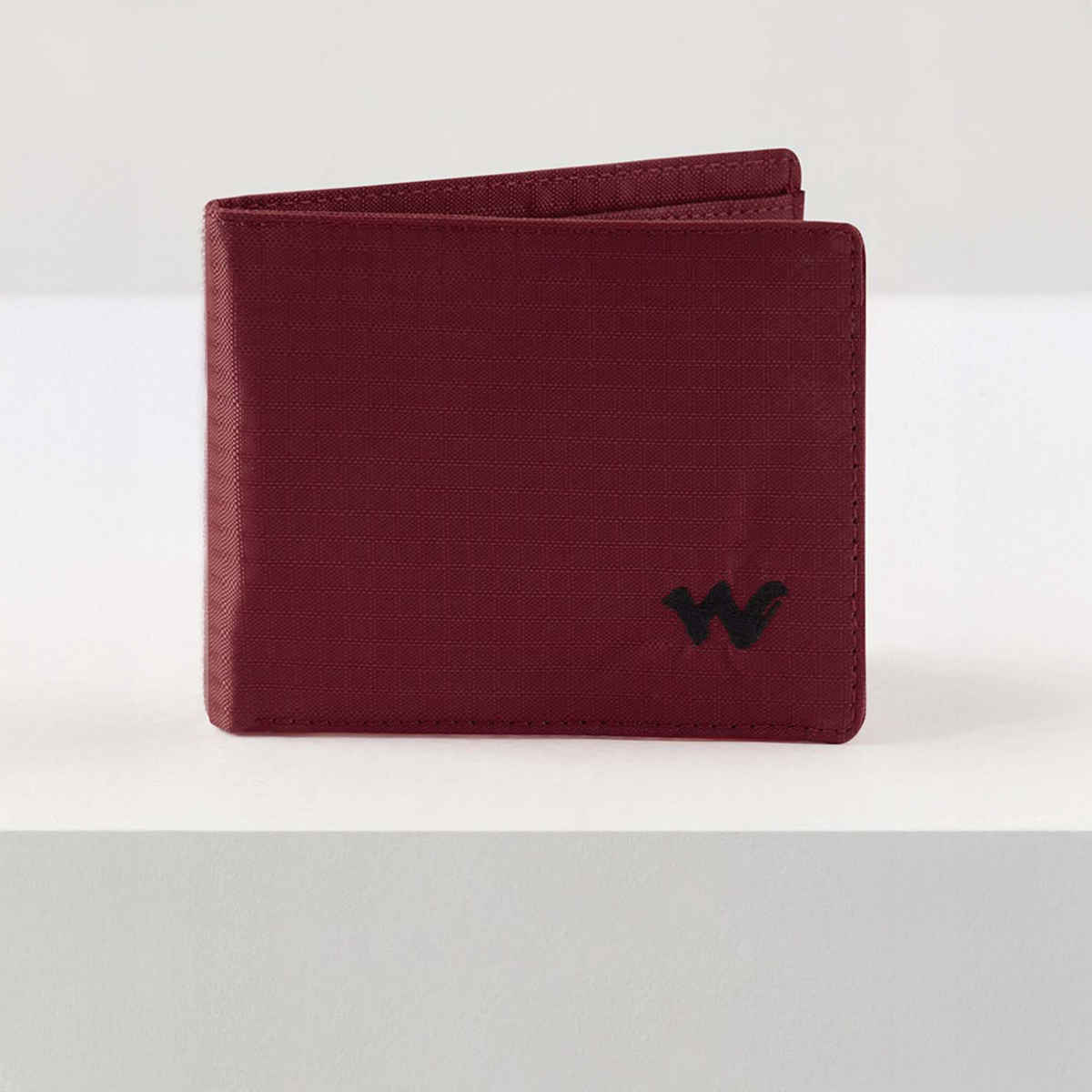 Wildcraft Unisex Solid Faux Leather Bi-Fold Wallet | Red - Free Size