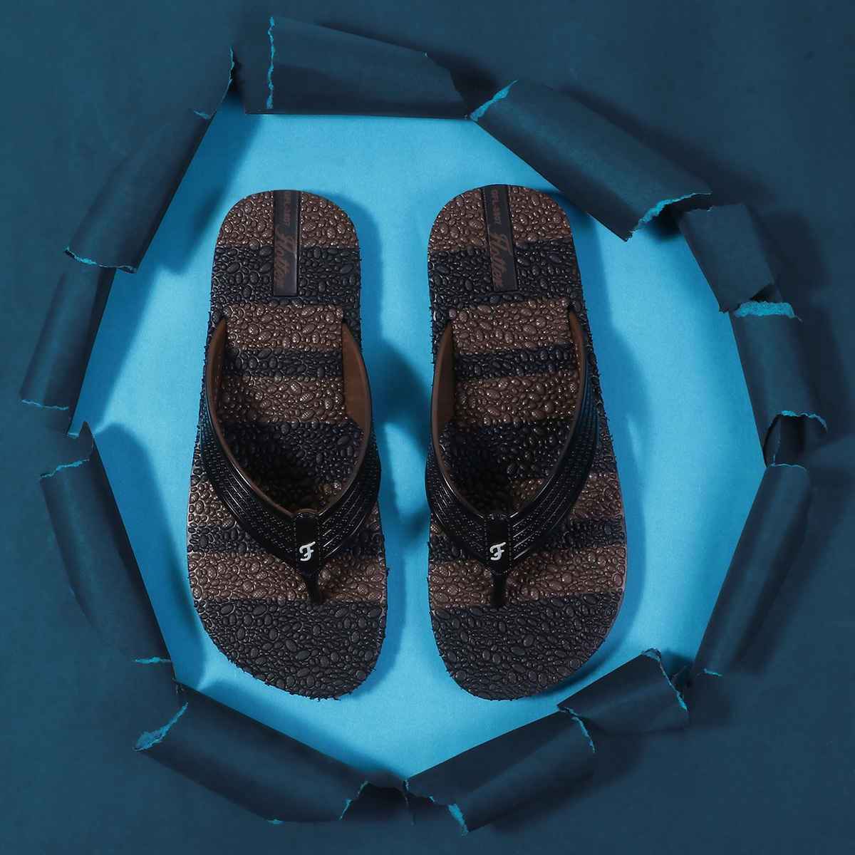 Action Slipper For Men | Gfl-3807 Black-Coffee - UK-6
