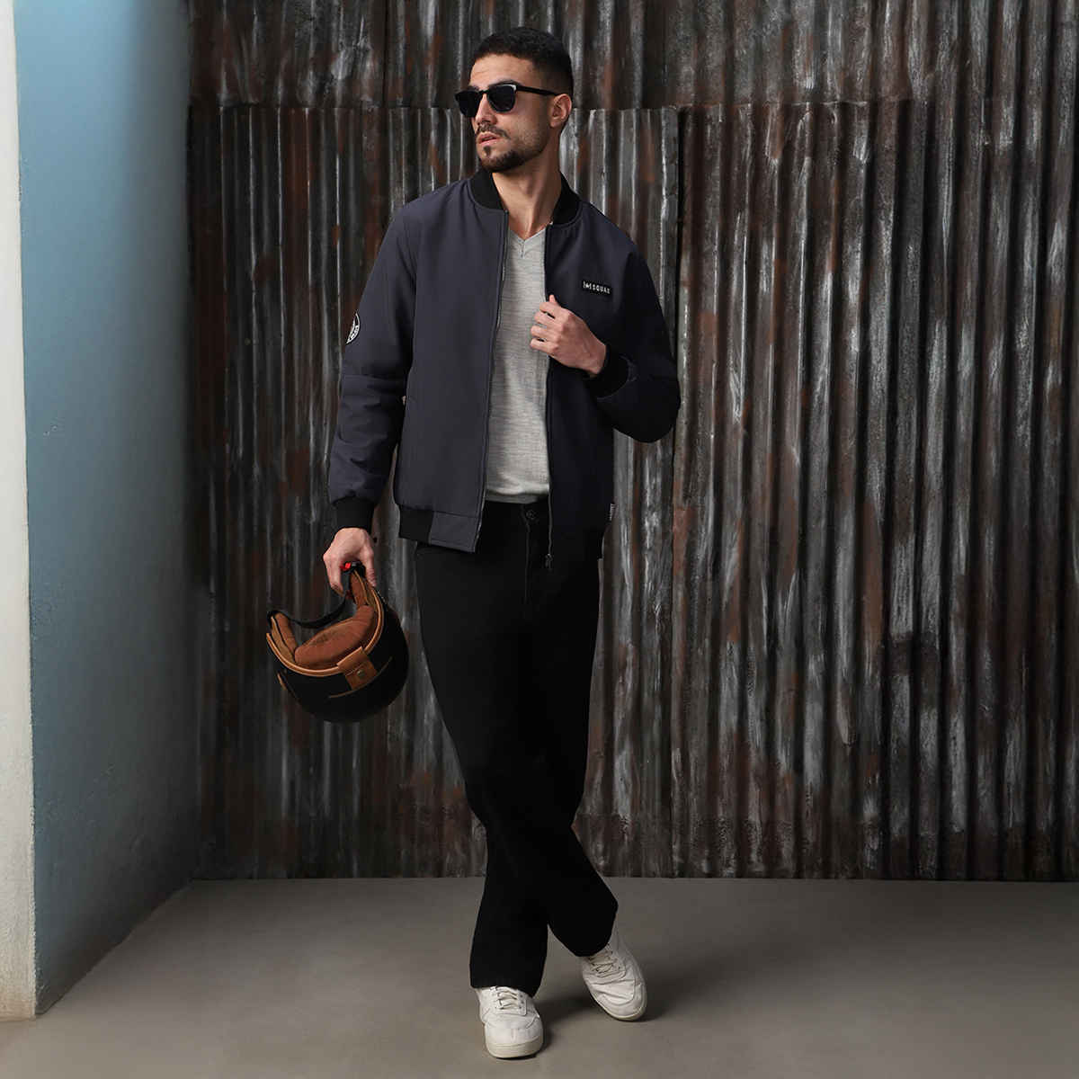 High Star Men's Lightweight Bomber Jacket | Blue - S