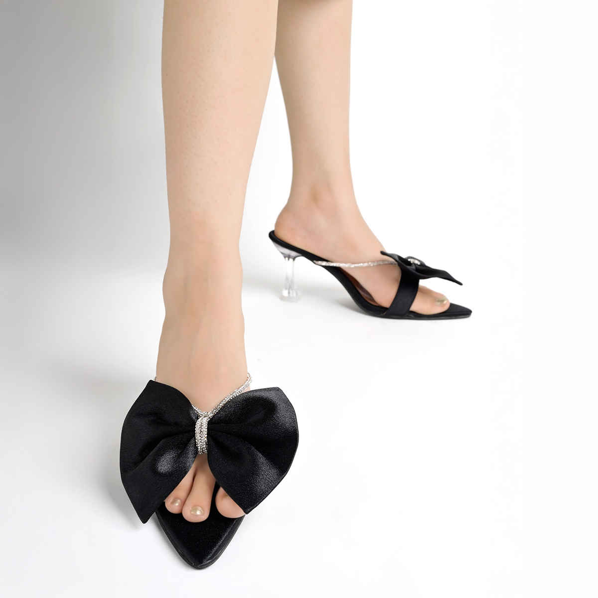 Shoetopia Stylish Western Embellished Black Heels For Women | UK 7