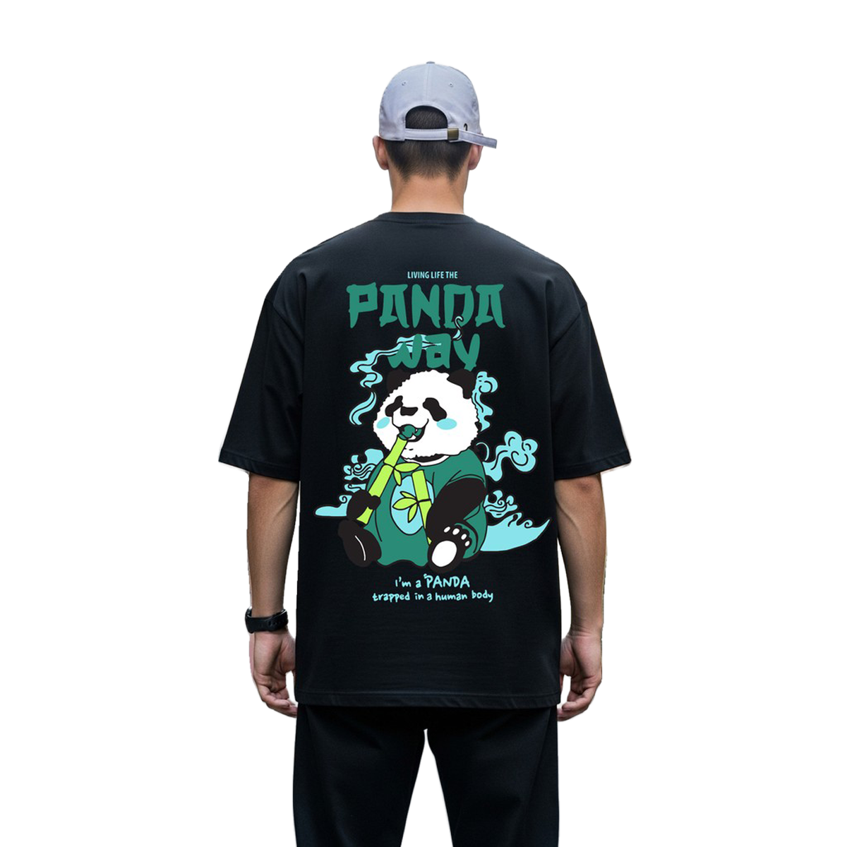 BENNY BROOKS Men's Round Neck half sleeve Oversized T-shirt |AA(ARN)BLACK32 | Black - L