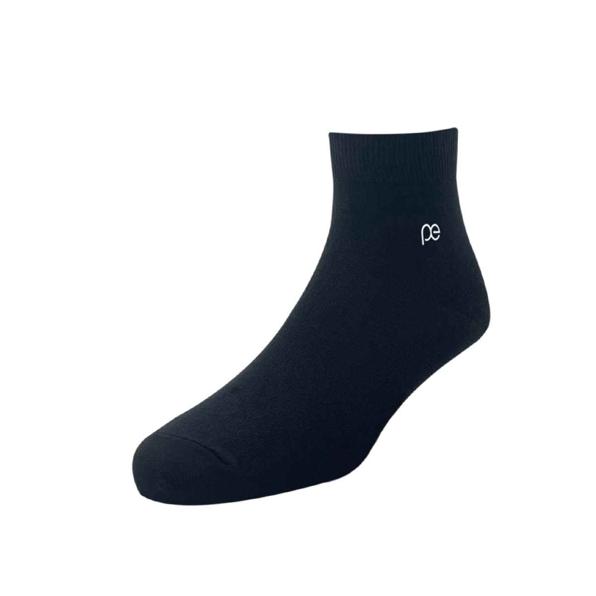 Peter England Men's Solid Cotton Quarter | Black - Free Size