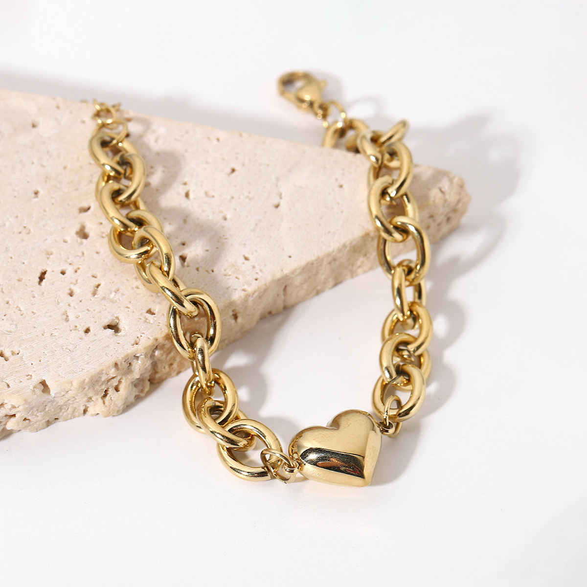 LabelShe Gold Plated Stainless Steel Heart Themed Bracelet | LS-BNG-16202