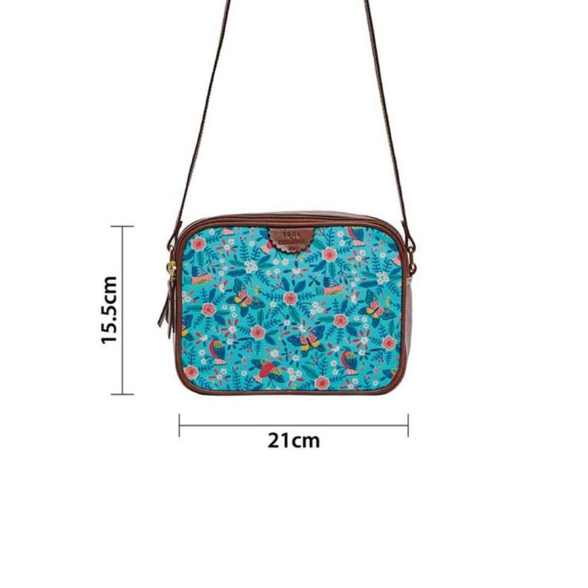 Chumbak Women's Canvas 1.5 L Sling Bag | Teal - One Size