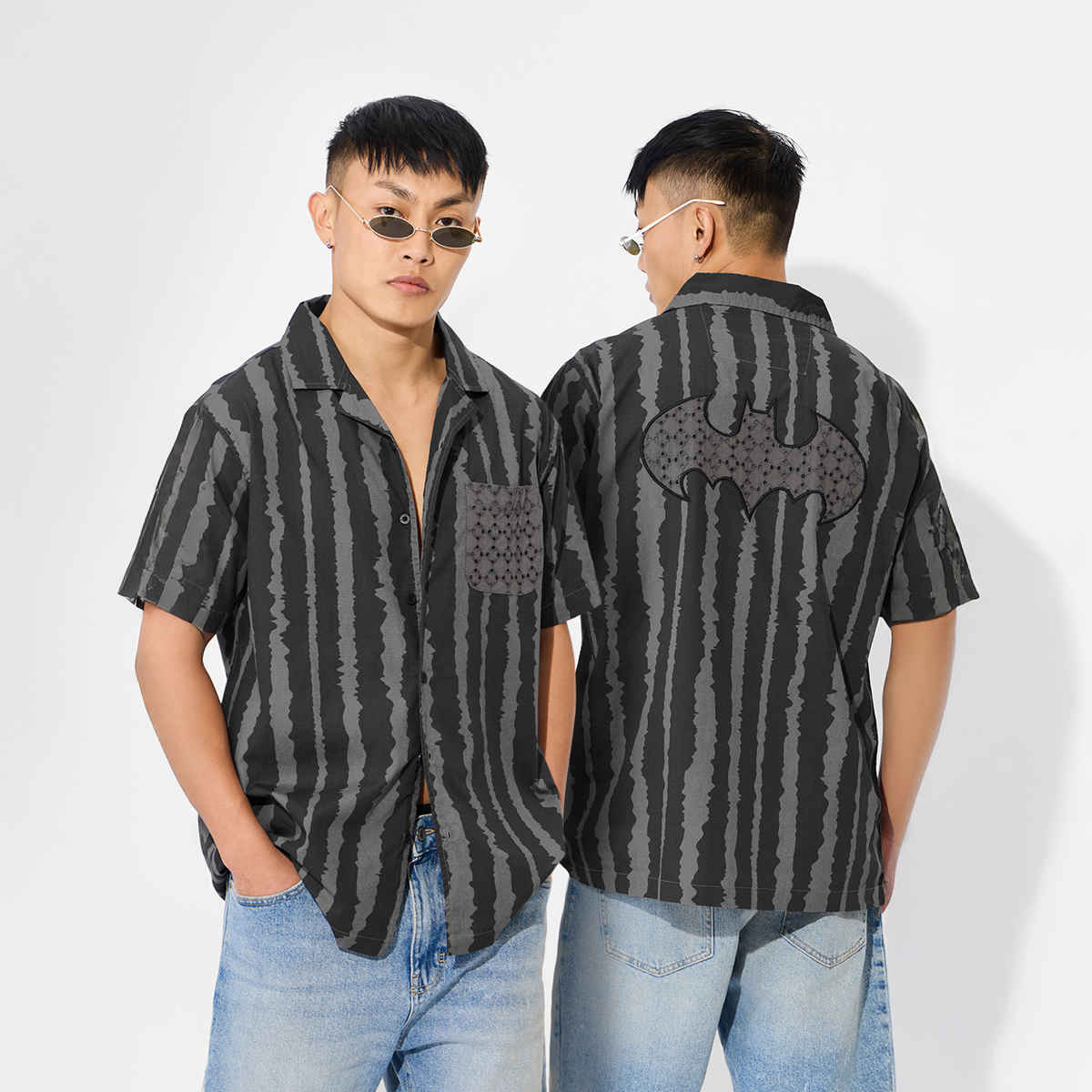 The Souled Store Men's Regular Batman - Dark Knight Holiday Shirts | Grey | S