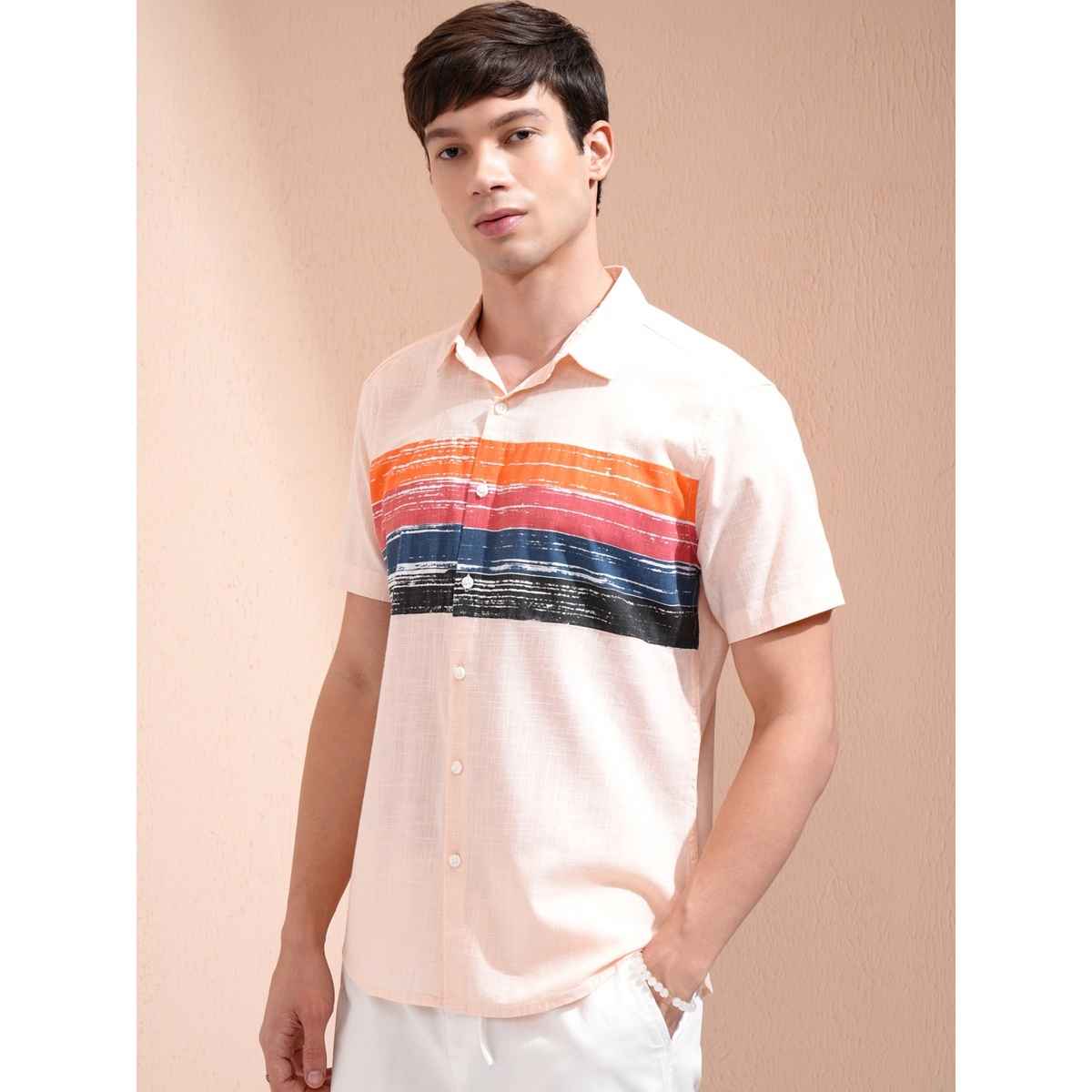 Ketch Men Printed Half Sleeve Slim Fit Shirt | Multicolor | M