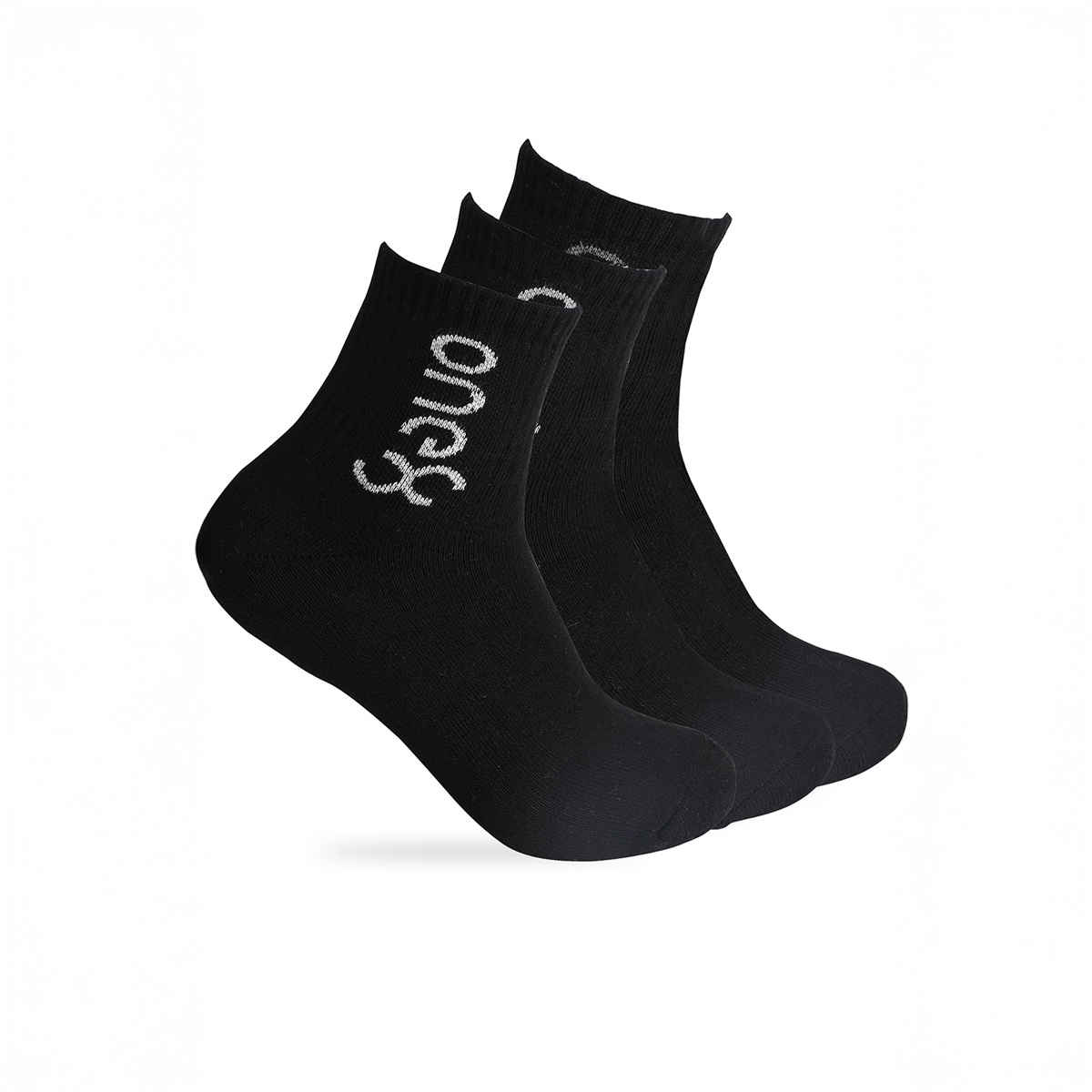 One8 Men's Cotton Ankle Length Socks | Black - Free Size