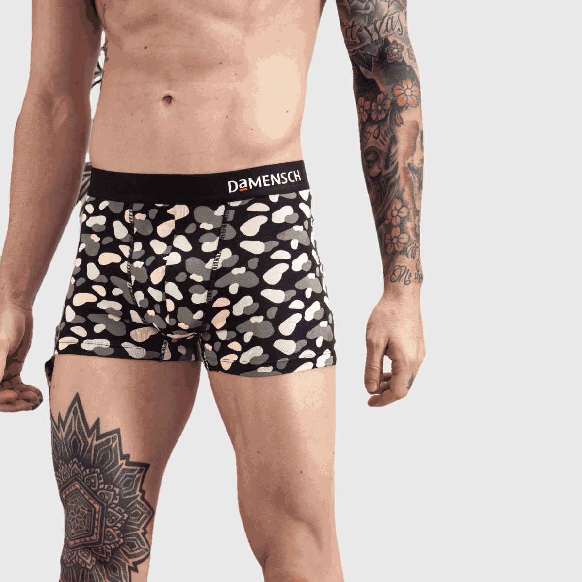 DaMENSCH Men's Modal Trunks | Black and Blue - M