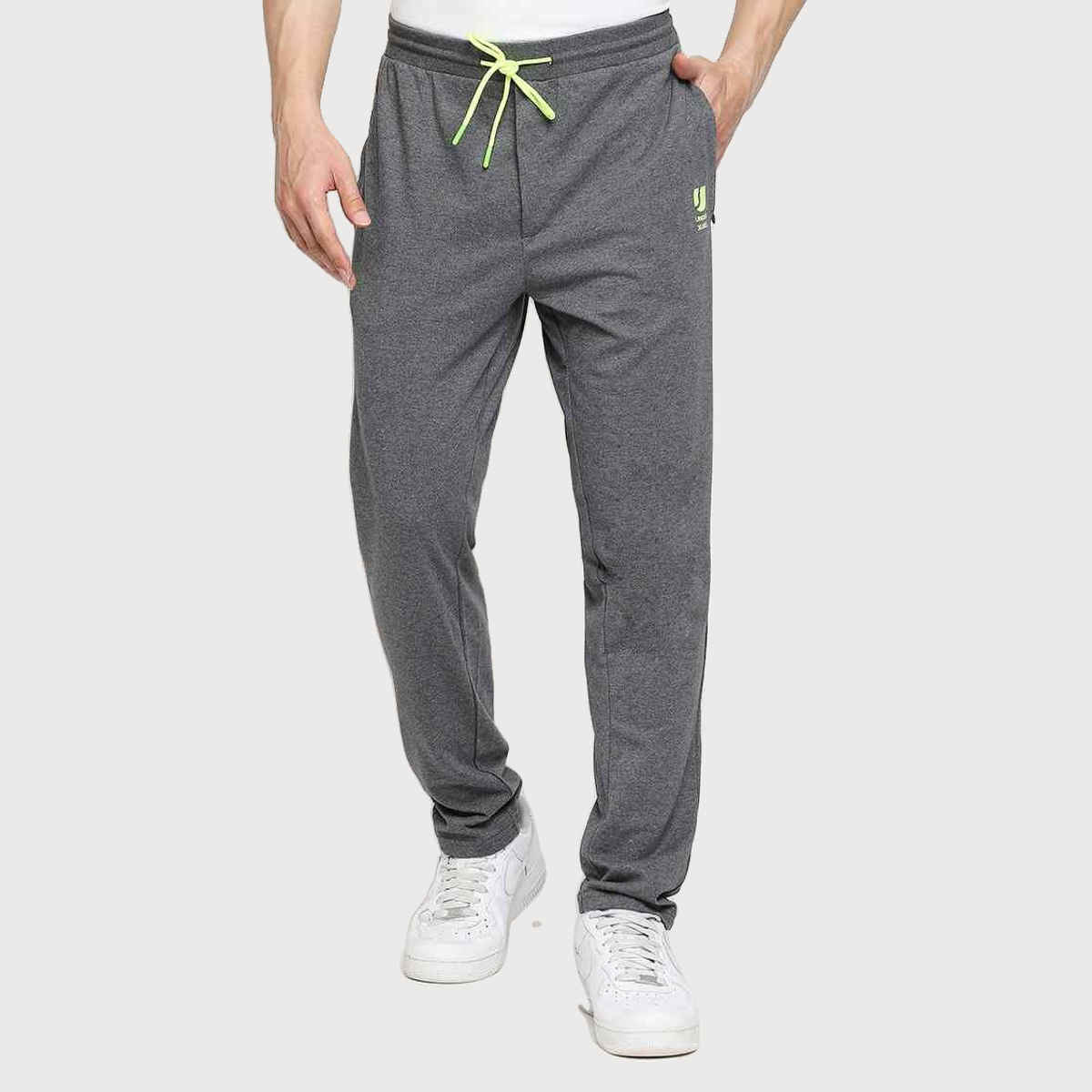 Underjeans by Spykar Men's Pure Cotton Pyjama | Charcoal Melange - S