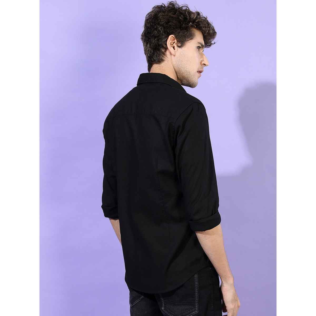 Ketch Men Solid Slim Fit Casual Shirt - Black | L