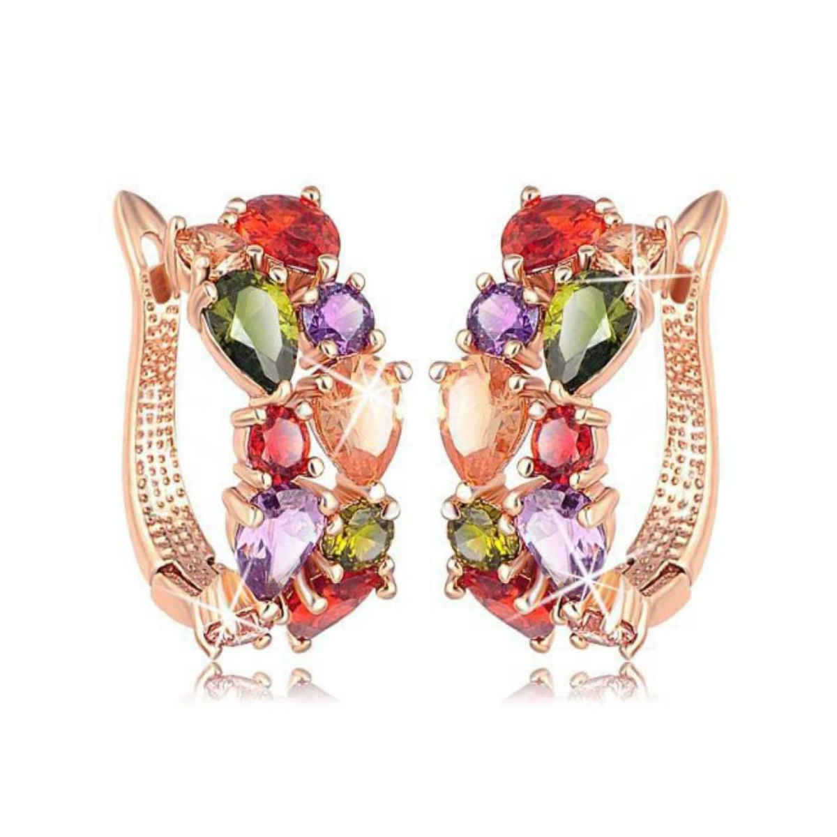 YouBella Valentine Swiss Zircon Rainbow colors Exquisite Earrings for Women & Girls (YBEAR - 31126B)
