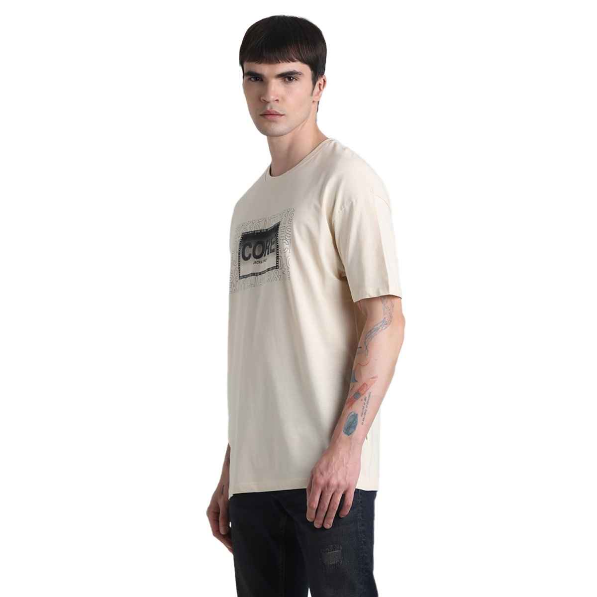 JACK & JONES Men's Boxy fit T-shirt | Brown - L