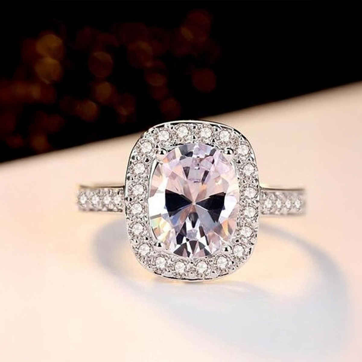 YouBella Jewellery Solitaire Crystal Silver Plated Ring For Women - Silver