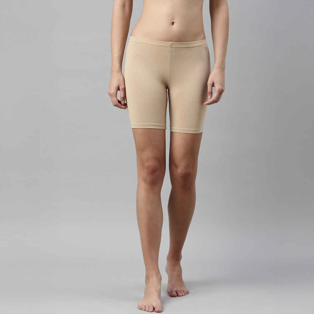 Enamor Women's E032 Hugged Fit Stretch Cotton Cycling Shorts|Soft Elastic Waistband | Skin-S