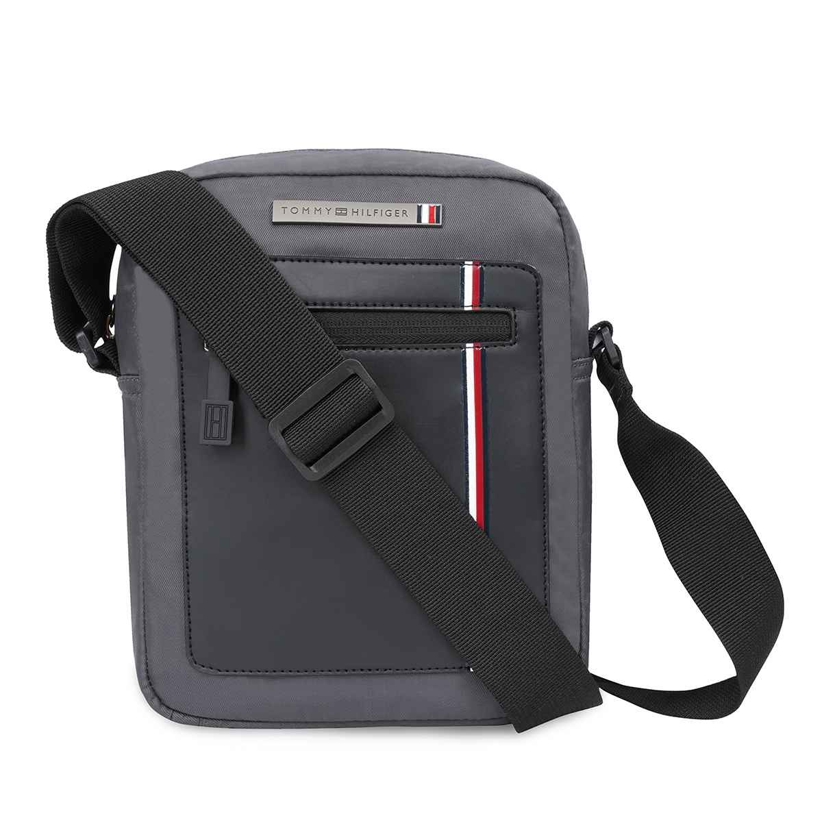 Tommy Hilfiger Unisex Solid Polyester 2 L Crossbody Bag | Grey - Free Size