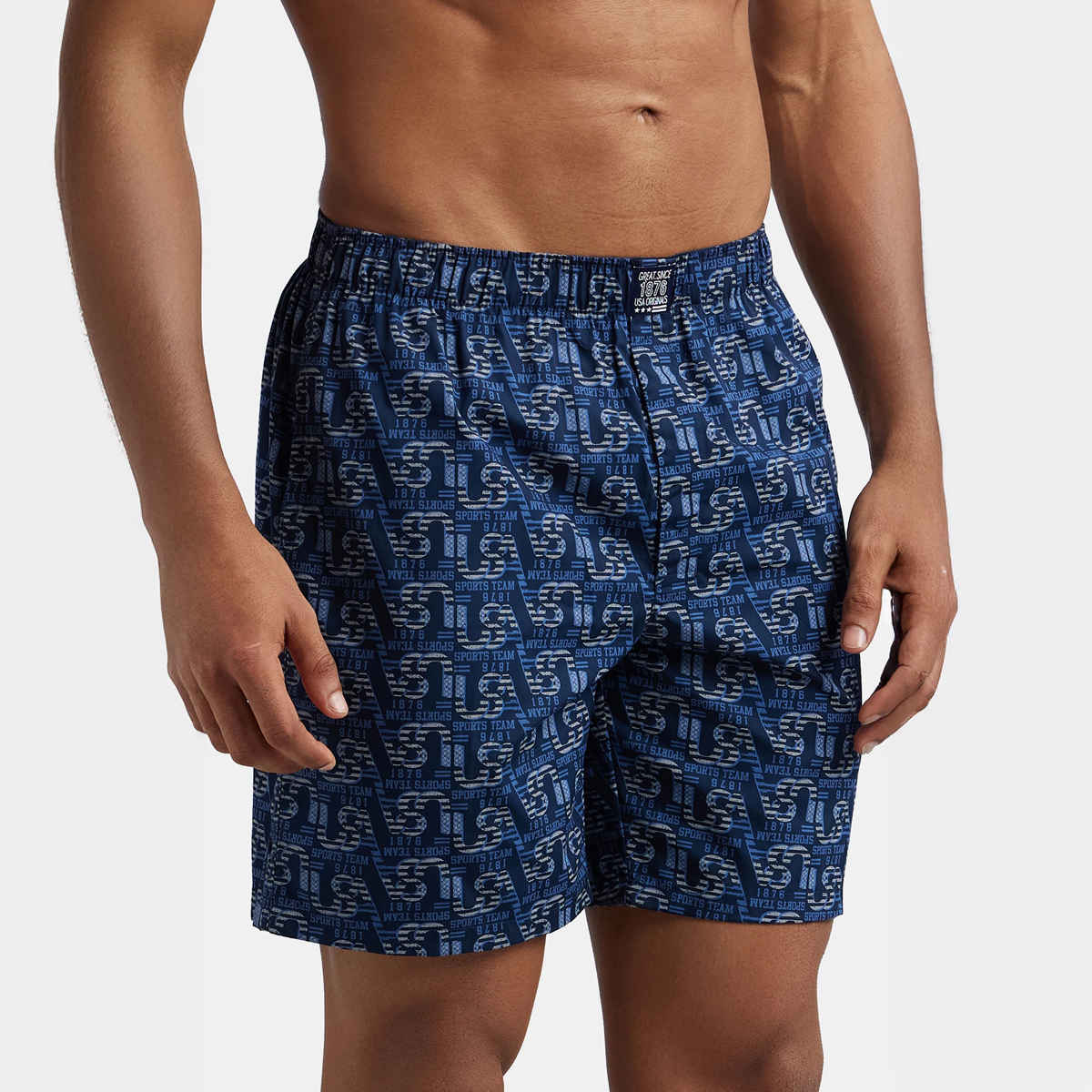 Jockey US57 Men's Super Combed Cotton Woven Printed Underwear Boxer|Side Pocket|PO2 | Multi Colour-S