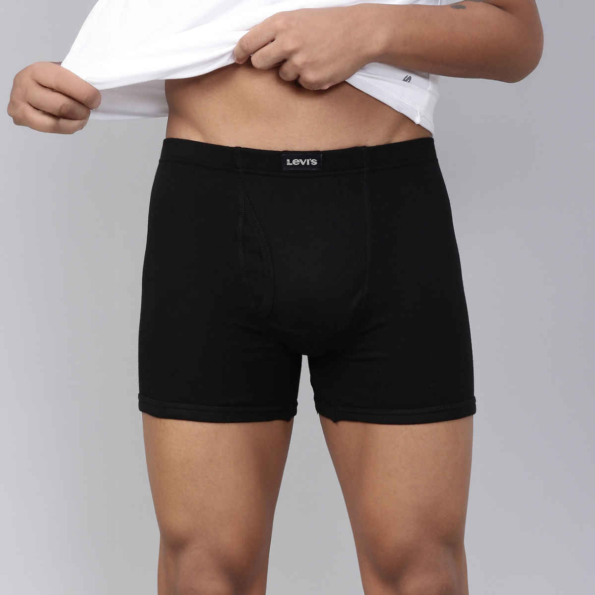 Levi's 010 Men's Comfort Boxer Brief | Contoured Double Pouch | Black | L