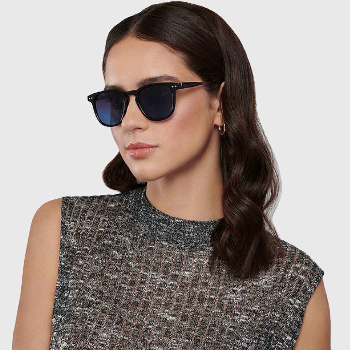 Vincent Chase By Lenskart Unisex Solid Plastic Round Sunglasses | Blue and Black - S