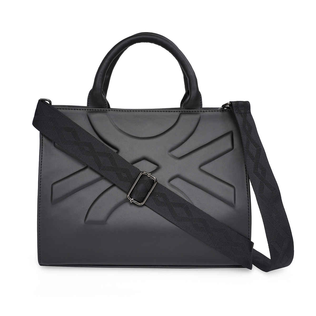 United Colors Of Benetton Women's PU 15.5 L Long Handle Tote Bag | Black - Free Size