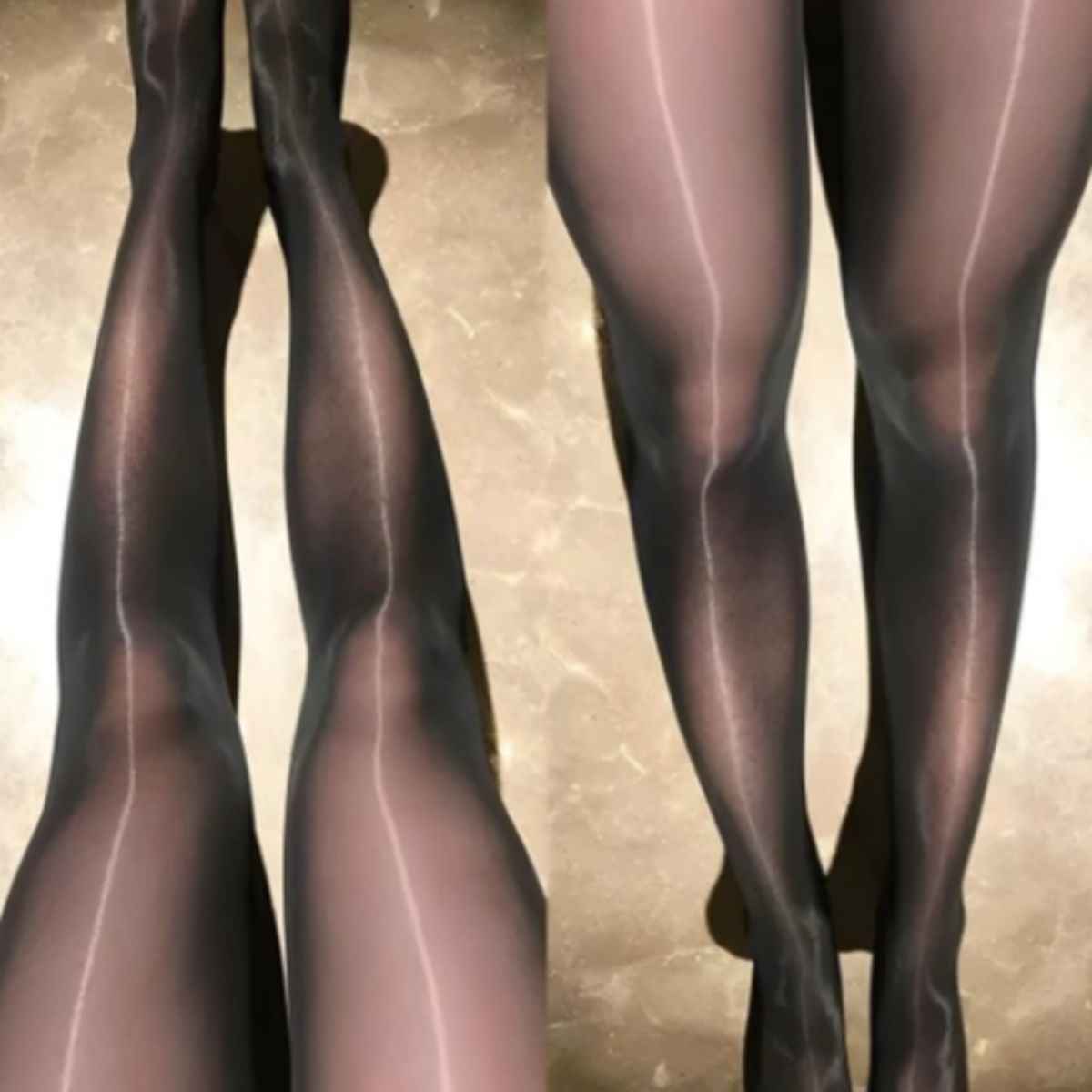 Secrets By Zerokaata Black Shiny High Waist Pantyhose Stockings