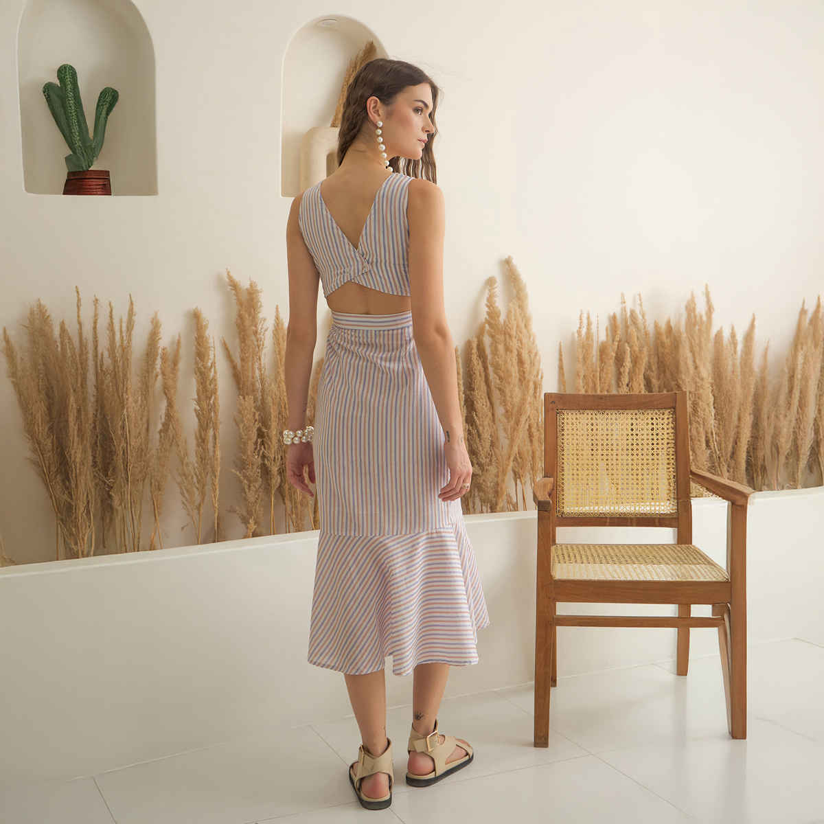 Sanskrutihomes Women's Pure Cotton Dresses | SED-79 | Off White - L