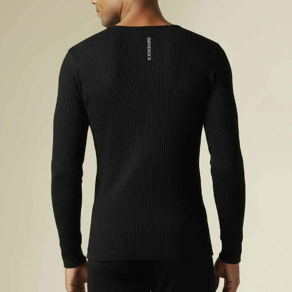 DaMENSCH Men's Fleece Undershirt Thermal Top | Black - L