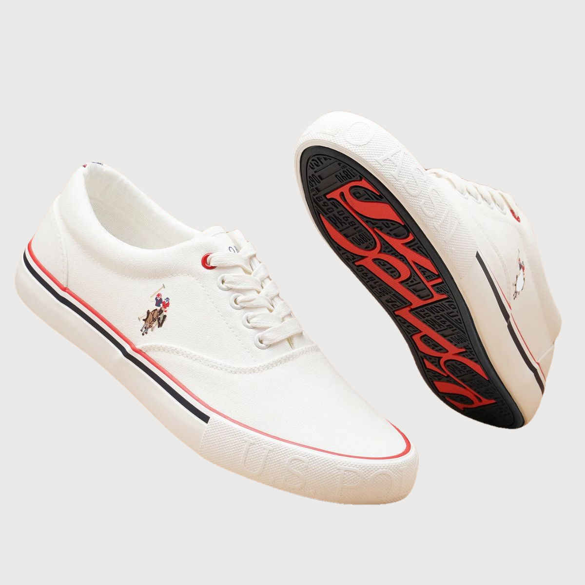 U.S. Polo Assn. Men's | Men Clyde Off White Classics Sneakers | Men's | White | UK 7