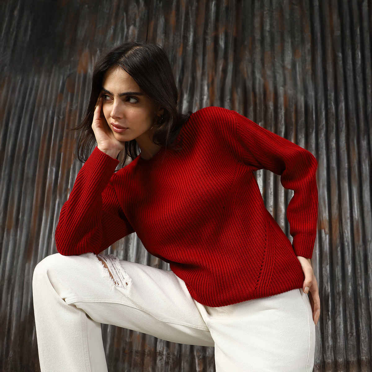 High Star Women's Relaxed Fit Pullover | Red - S